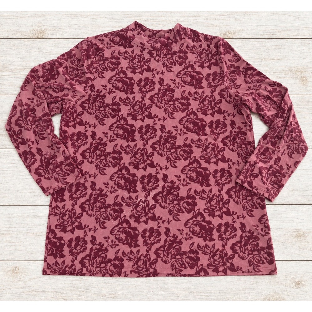 Torrid Flocked Mesh Mock Neck Long Sleeve Sassafras Floral Gothic 2X 18-20 NWT